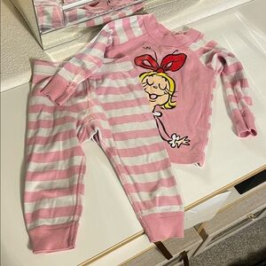 Hanna Andersson Pink and White Striped Kids Pajama Set